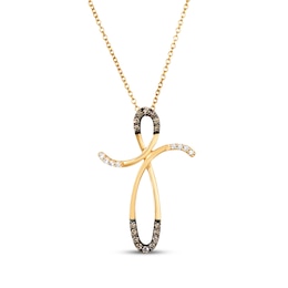 Le Vian Diamond Loop Cross Necklace 1/5 ct tw 14K Honey Gold 18&quot;