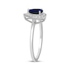 Thumbnail Image 2 of Pear-Shaped Blue Lab-Created Sapphire & White Lab-Created Sapphire Ring Sterling Silver