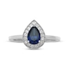 Thumbnail Image 3 of Pear-Shaped Blue Lab-Created Sapphire & White Lab-Created Sapphire Ring Sterling Silver