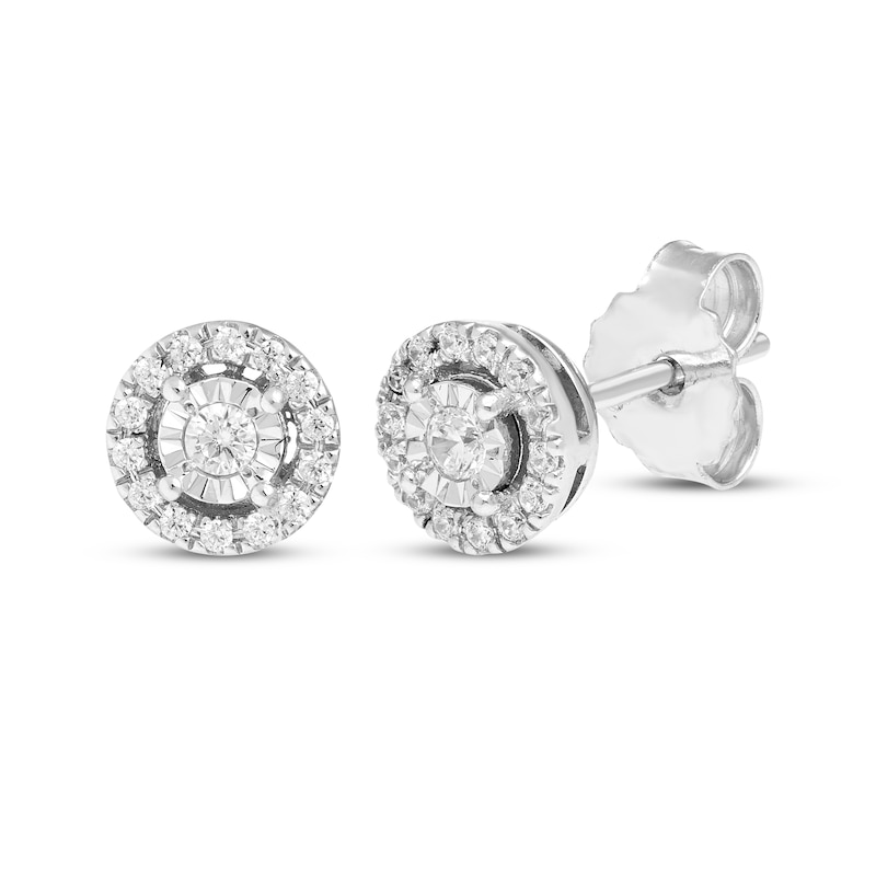 Diamond Hoop & Stud Earrings Gift Set 1/4 ct tw Sterling Silver