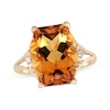 Thumbnail Image 0 of Cirari Couture Cushion-Cut Citrine & Diamond Ring 1/15 ct tw 14K Yellow Gold