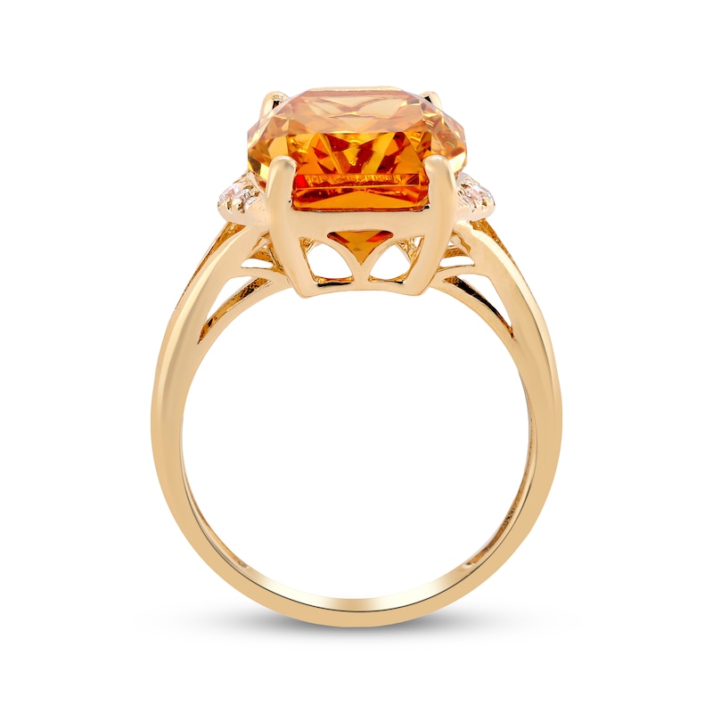 Cirari Couture Cushion-Cut Citrine & Diamond Ring 1/15 ct tw 14K Yellow Gold