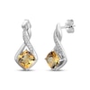 Thumbnail Image 3 of Cushion-Cut Citrine & White Lab-Created Sapphire Necklace & Earrings Gift Set Sterling Silver