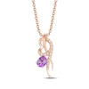 Thumbnail Image 1 of Le Vian Oval-Cut Amethyst Necklace 1/10 ct tw Diamonds 14K Strawberry Gold 19&quot;