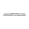 Thumbnail Image 3 of Baguette & Round-Cut Diamond Alternating Anniversary Ring 1/4 ct tw 14K White Gold