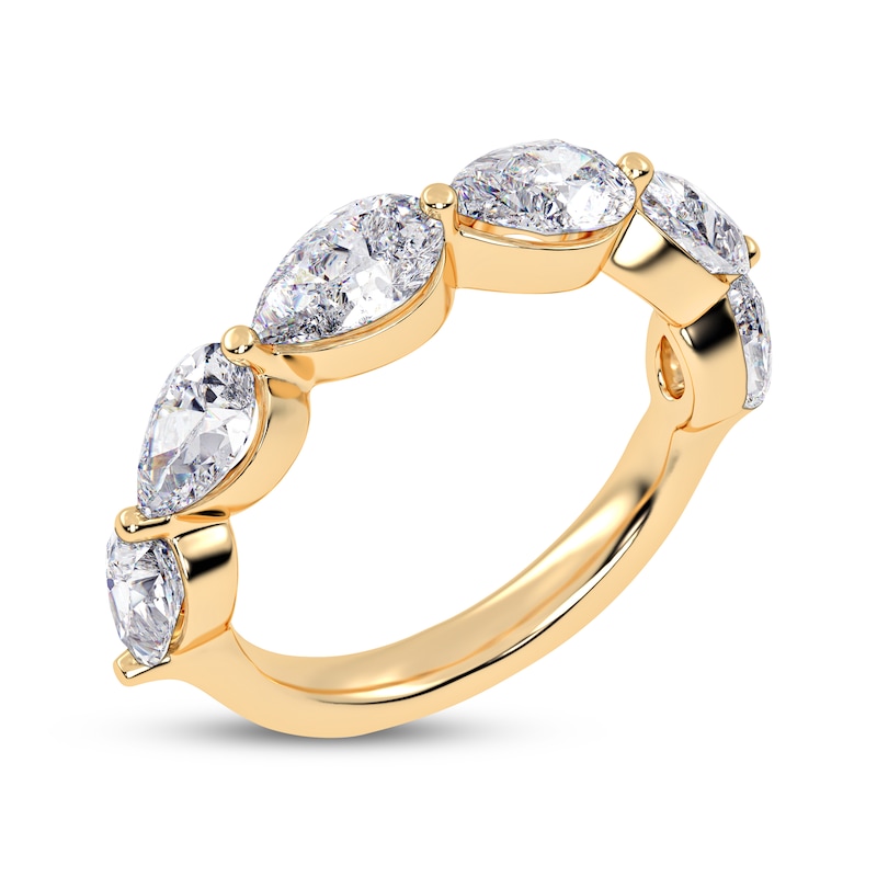 Main Image 2 of Lab-Grown Diamonds by KAY Pear-Shaped East-West Anniversary Ring 2 ct tw 14K Yellow Gold