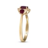 Thumbnail Image 2 of Oval-Cut Natural Ruby & Diamond Ring 1/10 ct tw 14K Yellow Gold