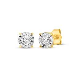 Diamond Solitaire Stud Earrings 1/2 ct tw 10K Yellow Gold (I/I3)