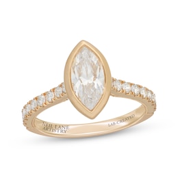 Neil Lane Artistry Marquise-Cut Lab-Grown Diamond Bezel-Set Engagement Ring 1-1/2 ct tw 14K Yellow Gold