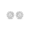 Thumbnail Image 2 of Diamond Halo Stud Earrings 1 ct tw 10K White Gold