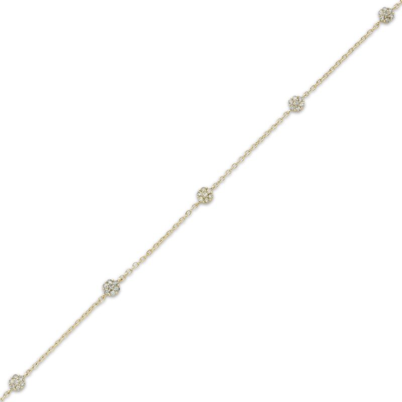 Main Image 2 of Multi-Diamond Station Bracelet 1/3 ct tw 14K Yellow Gold 7&quot;