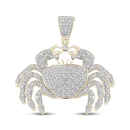 Men's Diamond Crab Charm 3/4 ct tw 10K Yellow Gold