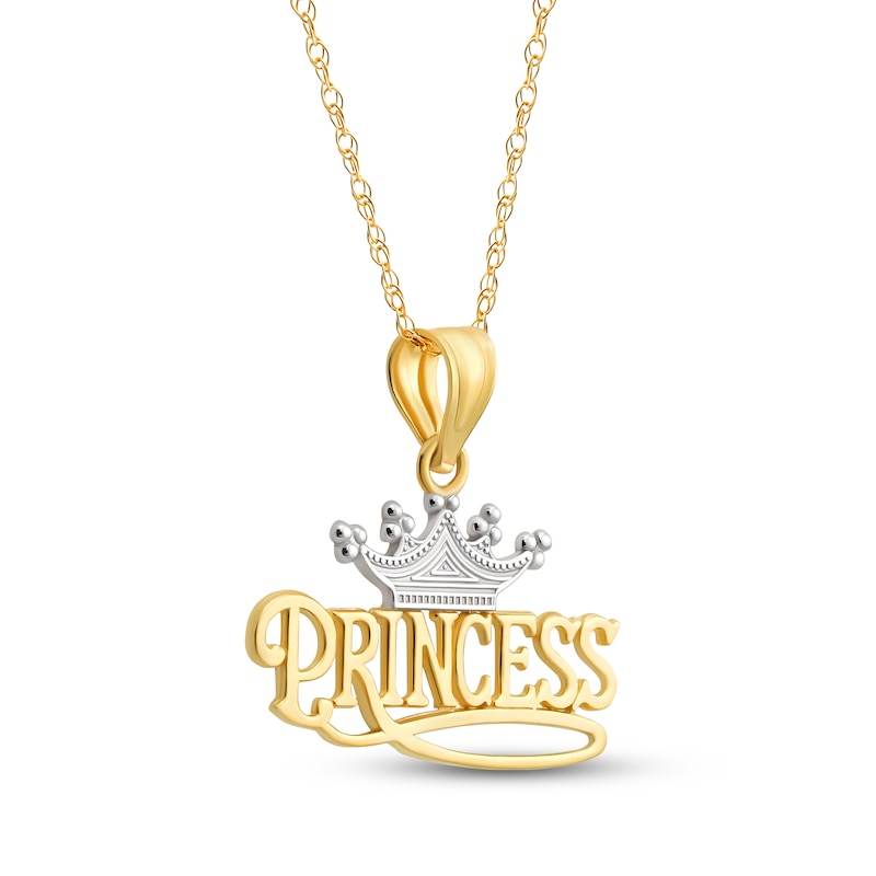 Main Image 2 of &quot;Princess&quot; Crown Necklace 14K Two-Tone Gold 18&quot;