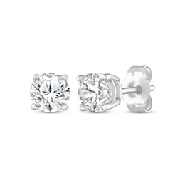 Solitaire Diamond Earrings 3/4 ct tw Round-cut 14K White Gold (I/I2)