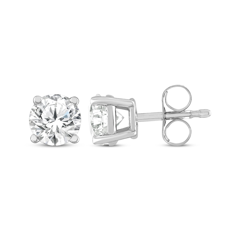 Main Image 3 of Solitaire Diamond Earrings 3/4 ct tw Round-cut 14K White Gold (I/I2)