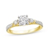 Thumbnail Image 1 of Round-Cut Diamond Three-Stone Engagement Ring 1-1/4 ct tw 14K Yellow Gold