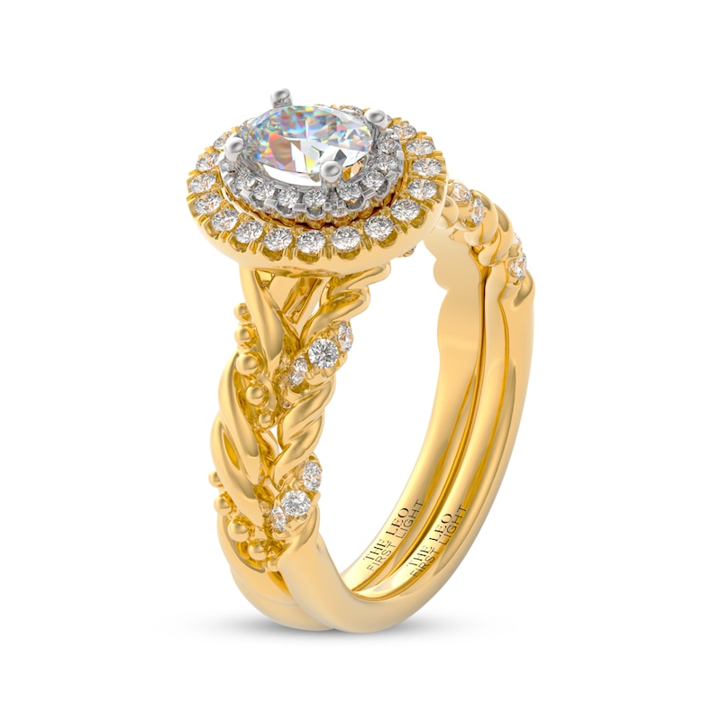 THE LEO First Light Diamond Oval-Cut Bridal Set 7/8 ct tw 14K Two-Tone Gold