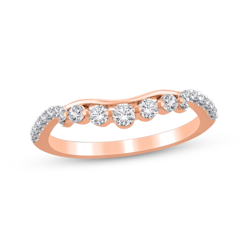 Main Image 1 of Round-Cut Diamond Contour Anniversary Band 1/3 ct tw 14K Rose Gold