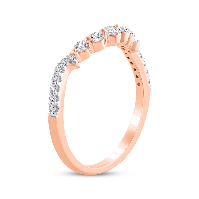 Main Image 2 of Round-Cut Diamond Contour Anniversary Band 1/3 ct tw 14K Rose Gold