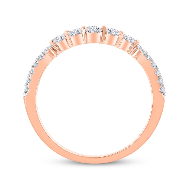 Main Image 3 of Round-Cut Diamond Contour Anniversary Band 1/3 ct tw 14K Rose Gold