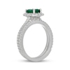 Thumbnail Image 2 of Neil Lane Emerald-Cut Natural Emerald & Diamond Bridal Set 5/8 ct tw 14K White Gold