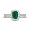 Thumbnail Image 3 of Neil Lane Emerald-Cut Natural Emerald & Diamond Bridal Set 5/8 ct tw 14K White Gold