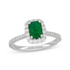 Thumbnail Image 4 of Neil Lane Emerald-Cut Natural Emerald & Diamond Engagement Ring 1/2 ct tw 14K White Gold