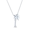 Thumbnail Image 1 of Diamond Accent Palm Tree Necklace Sterling Silver 18"