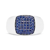 Thumbnail Image 2 of Men's Blue Lab-Created Sapphire Cushion-Shaped Ring Sterling Silver
