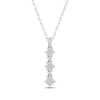 Thumbnail Image 0 of Princess-Cut Diamond Quad Trio Drop Necklace 1/4 ct tw 10K White Gold 18"