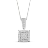 Thumbnail Image 1 of Multi-Diamond Cushion-Shaped Necklace 1/6 ct tw 10K White Gold 18&quot;