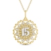 Thumbnail Image 1 of Diamond Quinceañera &quot;15&quot; Necklace 1/20 ct tw 10K Two-Tone Gold 18&quot;