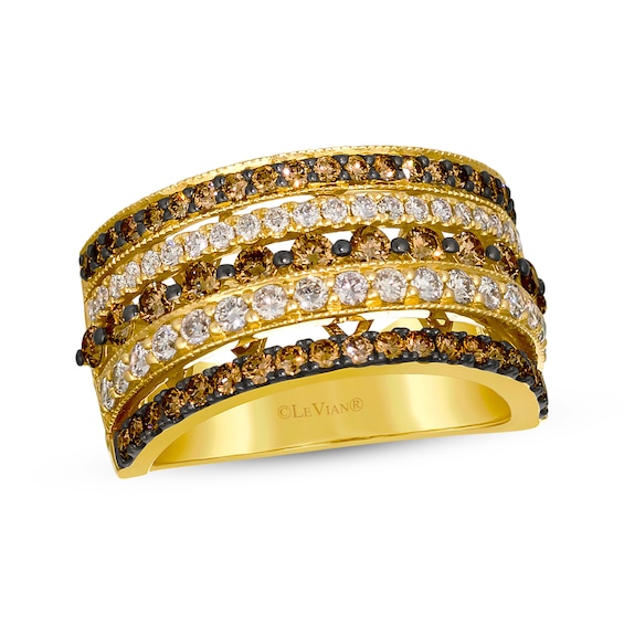 Le Vian Diamond Five-Row Ring 1-1/2 ct tw 14K Yellow Gold