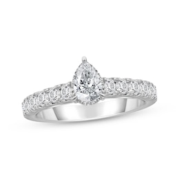 Pear-Shaped Diamond Engagement Ring 1 ct tw 10K White Gold