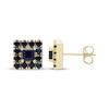 Thumbnail Image 2 of Square & Round-Cut Natural Blue Sapphire Stud Earrings 10K Yellow Gold