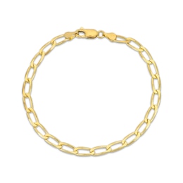 Solid Oval Link Curb Chain Bracelet 10K Yellow Gold 7.5&quot;