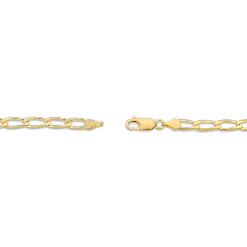 Main Image 3 of Solid Oval Link Curb Chain Bracelet 10K Yellow Gold 7.5&quot;