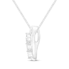 Thumbnail Image 3 of Diamond Three-Stone Tilted Heart Necklace 1/8 ct tw Sterling Silver 19&quot;