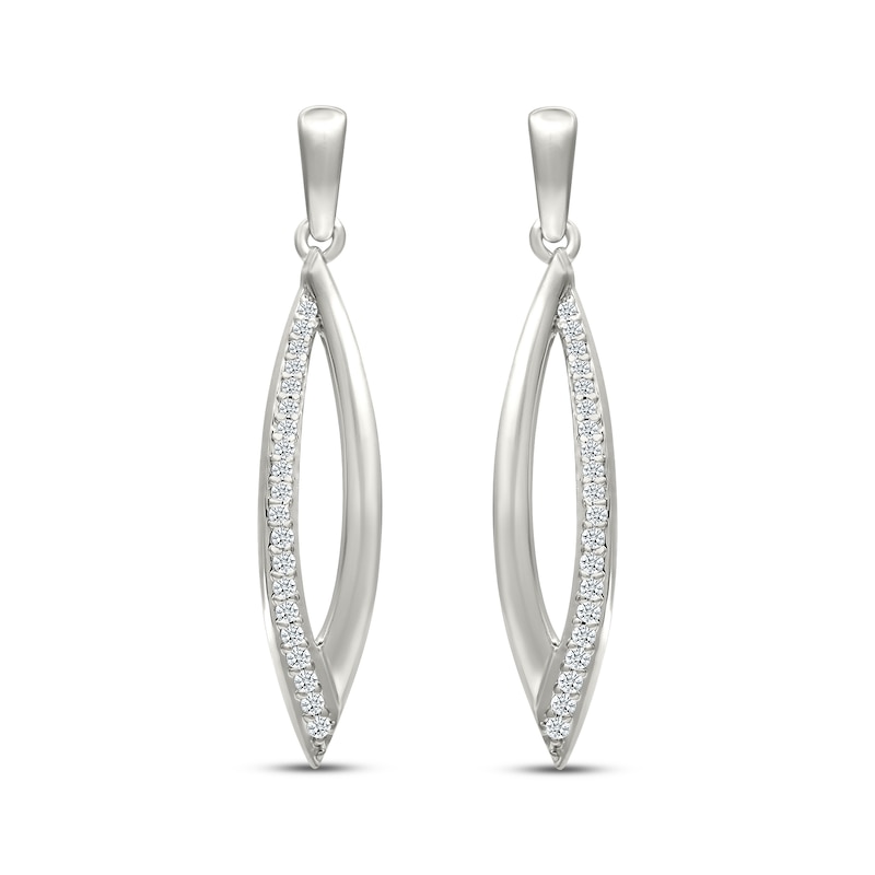 Diamond Marquise Dangle Earrings 1/6 ct tw Sterling Silver