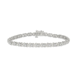 Diamond XO Bracelet 1/2 ct tw 10K White Gold 7&quot;