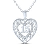 Thumbnail Image 1 of Diamond Accent Quinceañera Heart & 15 Necklace Sterling Silver 18&quot;