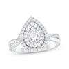 Thumbnail Image 1 of Round-Cut Diamond Double Halo Engagement Ring 1/2 ct tw 10K White Gold