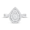 Thumbnail Image 3 of Round-Cut Diamond Double Halo Engagement Ring 1/2 ct tw 10K White Gold