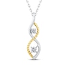 Thumbnail Image 1 of Threads of Love Diamond Double Infinity Necklace 1/8 ct tw 10K Yellow Gold & Sterling Silver 18&quot;