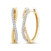 Thumbnail Image 0 of Threads of Love Diamond Crossover Hoop Earrings 1/6 ct tw 10K Yellow Gold