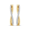 Thumbnail Image 1 of Threads of Love Diamond Crossover Hoop Earrings 1/6 ct tw 10K Yellow Gold