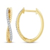Thumbnail Image 2 of Threads of Love Diamond Crossover Hoop Earrings 1/6 ct tw 10K Yellow Gold
