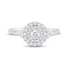 Thumbnail Image 3 of Round-Cut Diamond Double Halo Engagement Ring 1/2 ct tw 10K White Gold