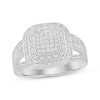 Thumbnail Image 1 of Multi-Diamond Center Cushion-Shaped Fashion Ring 1/6 ct tw Sterling Silver