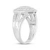 Thumbnail Image 2 of Multi-Diamond Center Cushion-Shaped Fashion Ring 1/6 ct tw Sterling Silver